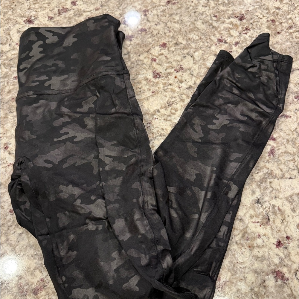 Spanx Black Camouflage Leggings